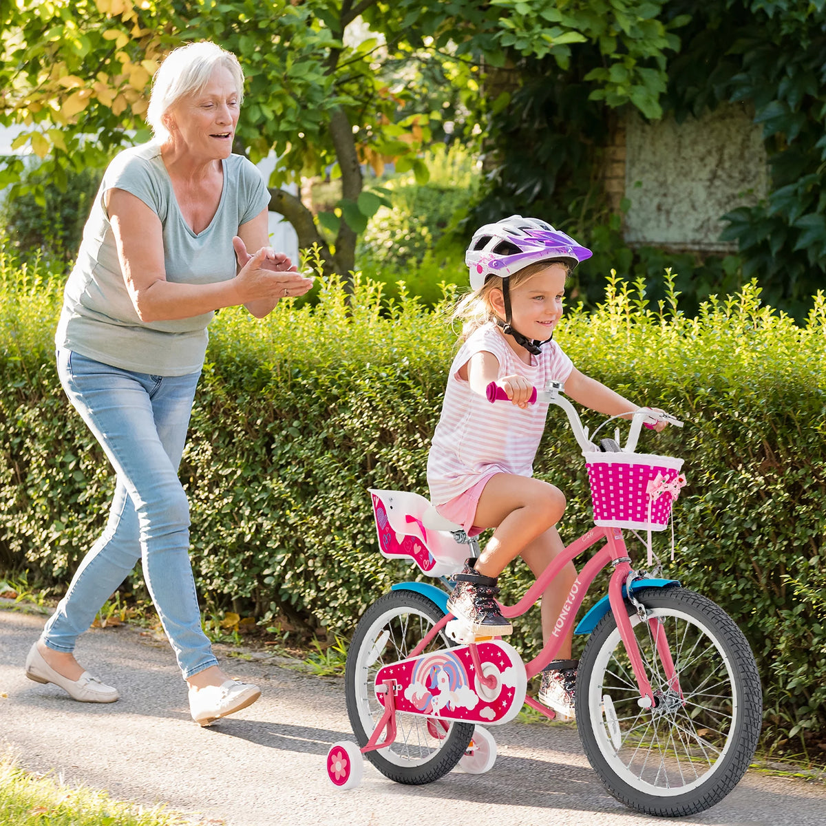 18 Inches Kids Bicycle with Training Wheels & Basket N5868