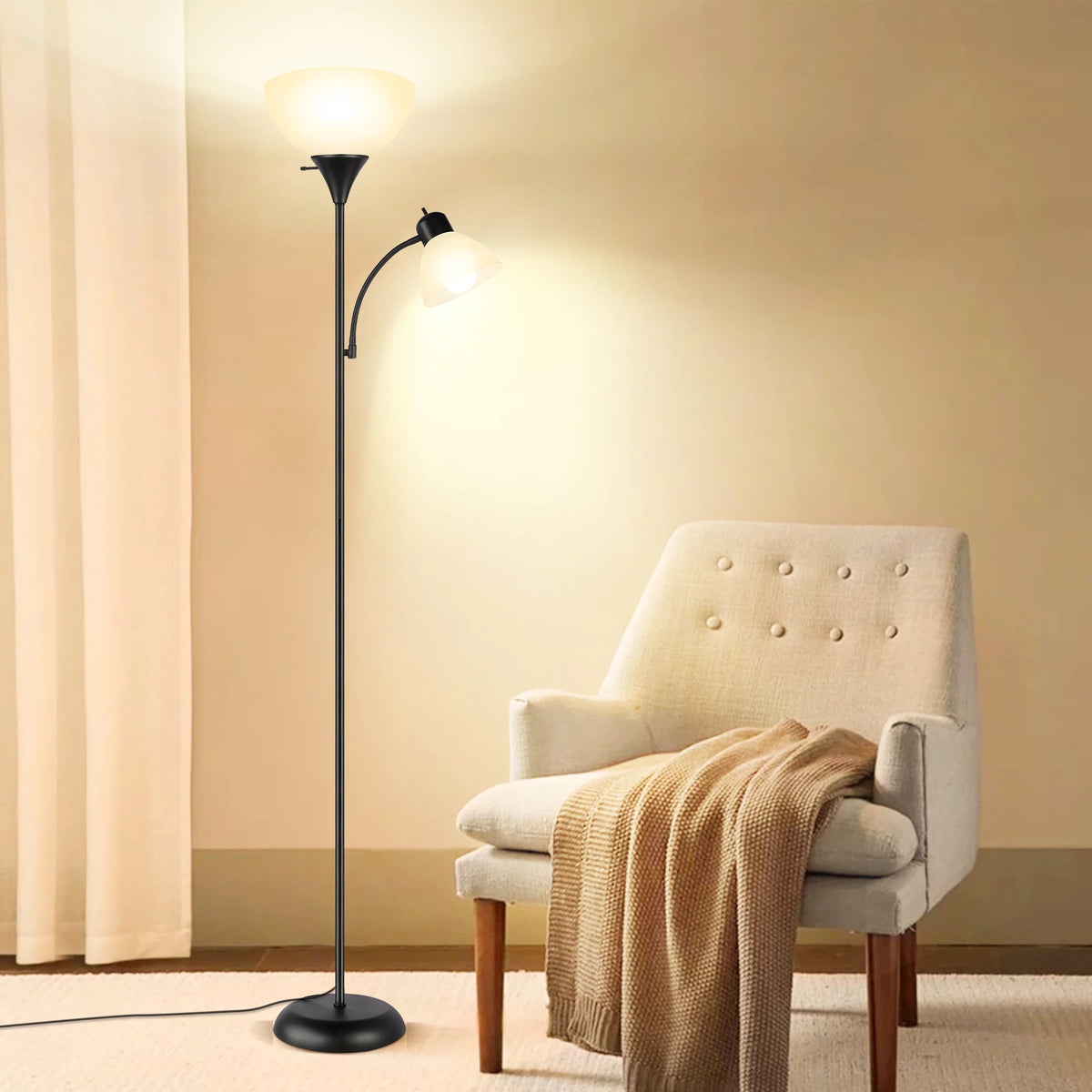 71" Torchiere Floor Lamp with Reading Side Light X134935