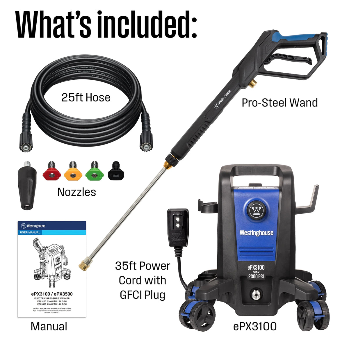 Electric Pressure Washer 2500-PSI 1.76-GPM 5 Nozzles K204669