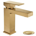 Brushed Gold Single Hole Vessel Sink Faucet with Pop up Drain U93903