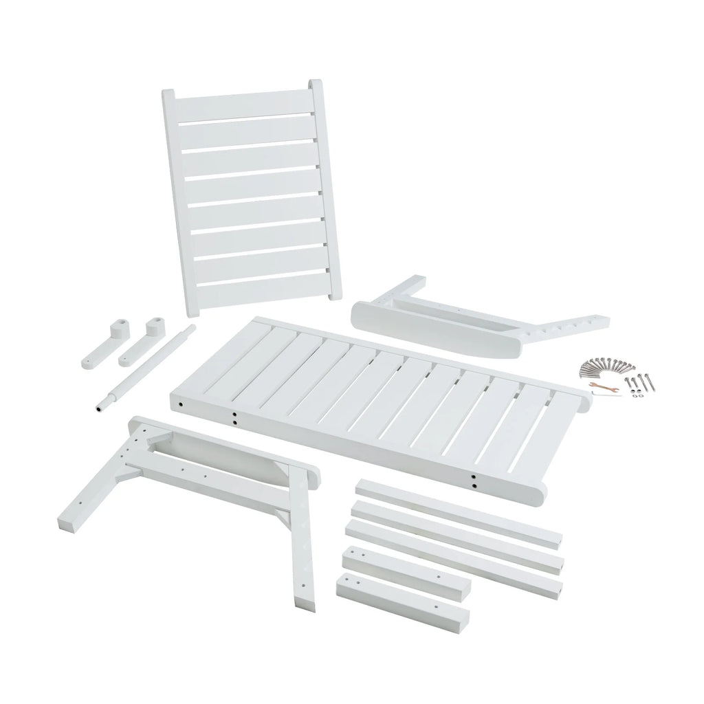 White Poly Lumber Chaise Lounge with Adjustable Backrest A888