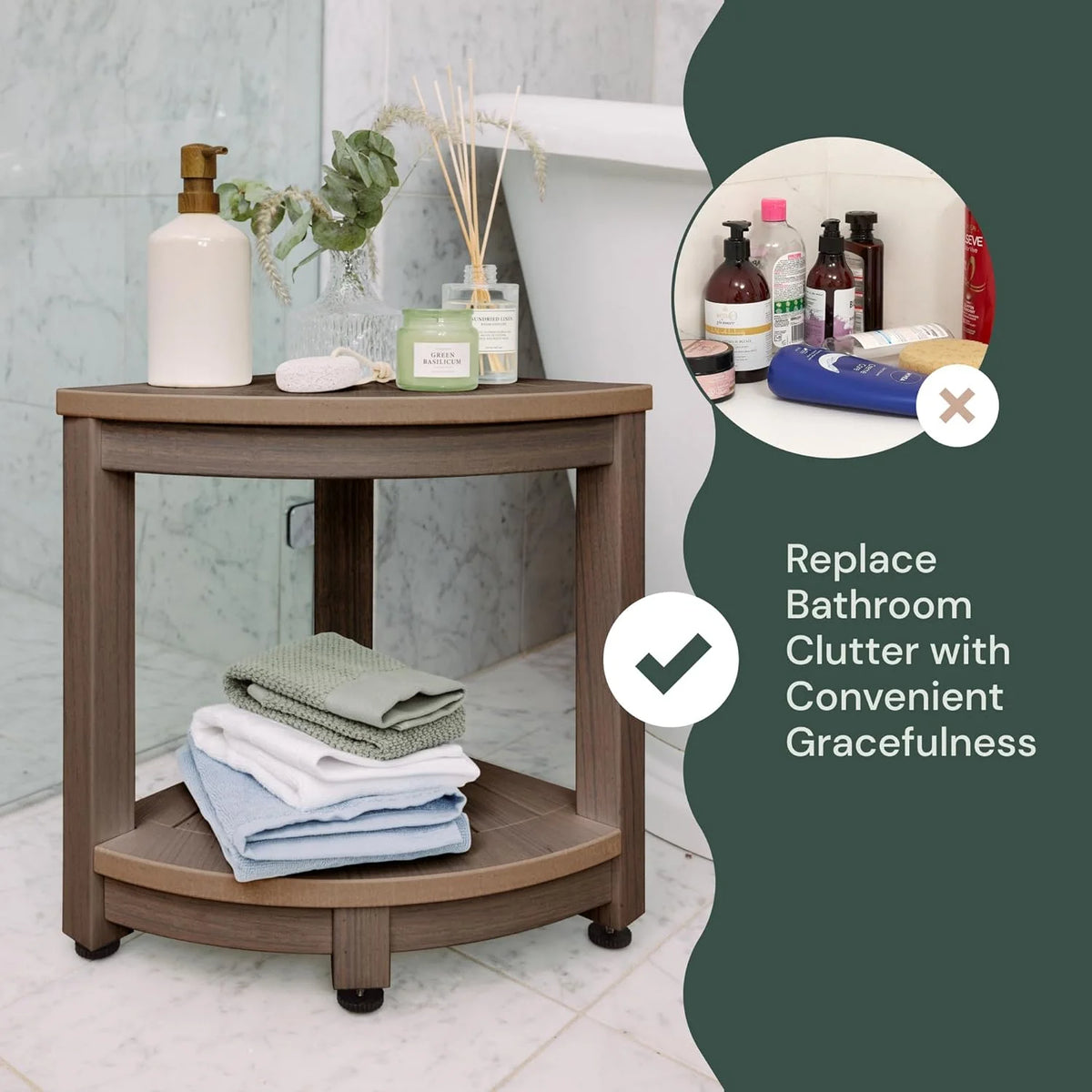 Waterproof Heavy Duty Corner Shower Stool M53181