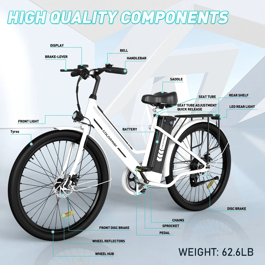 Electric Bike 500W Motor 36V 12AH Removable Battery S6936