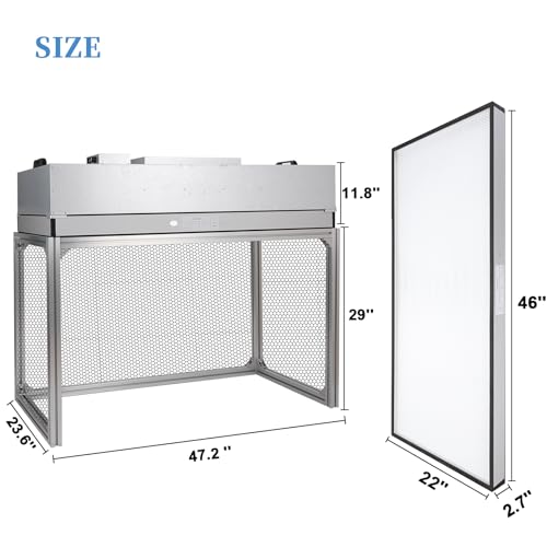 Vertical Laminar Flow Hood HEPA Filter 47.2" x 23.6" x 29" 110V Y175840