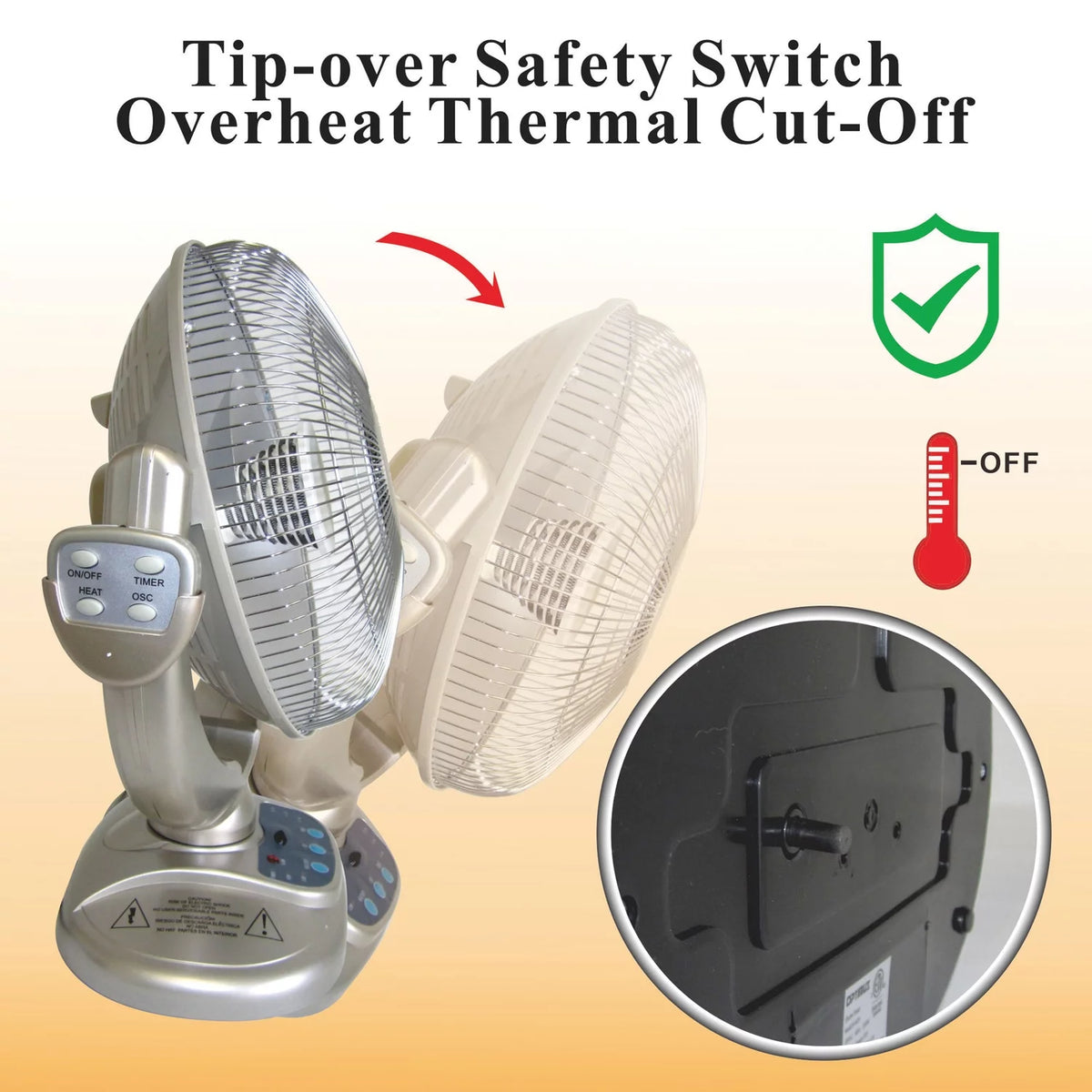 14" Adjustable Oscillating Dish Space Heater with Remote Control T19248