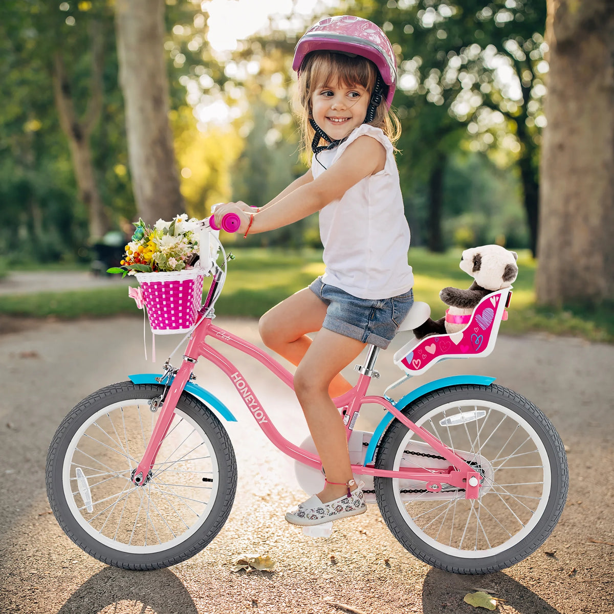 18 Inches Kids Bicycle with Training Wheels & Basket N5868