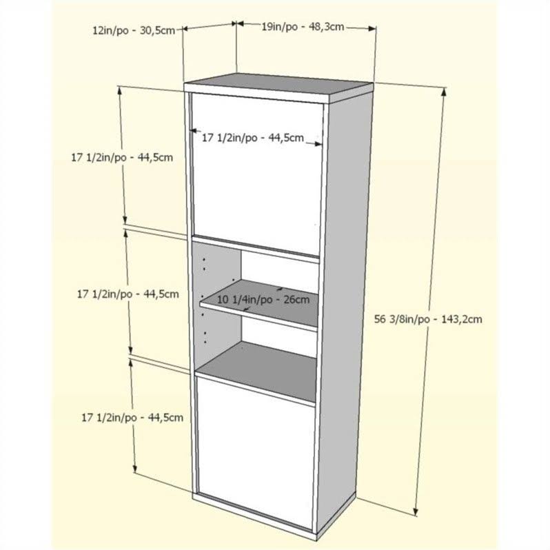Black and Ebony 2-Door Bookcase K71168