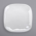 White 9 1/2x22 Glazed Melamine Square Coupe Plate 12/Case O47852