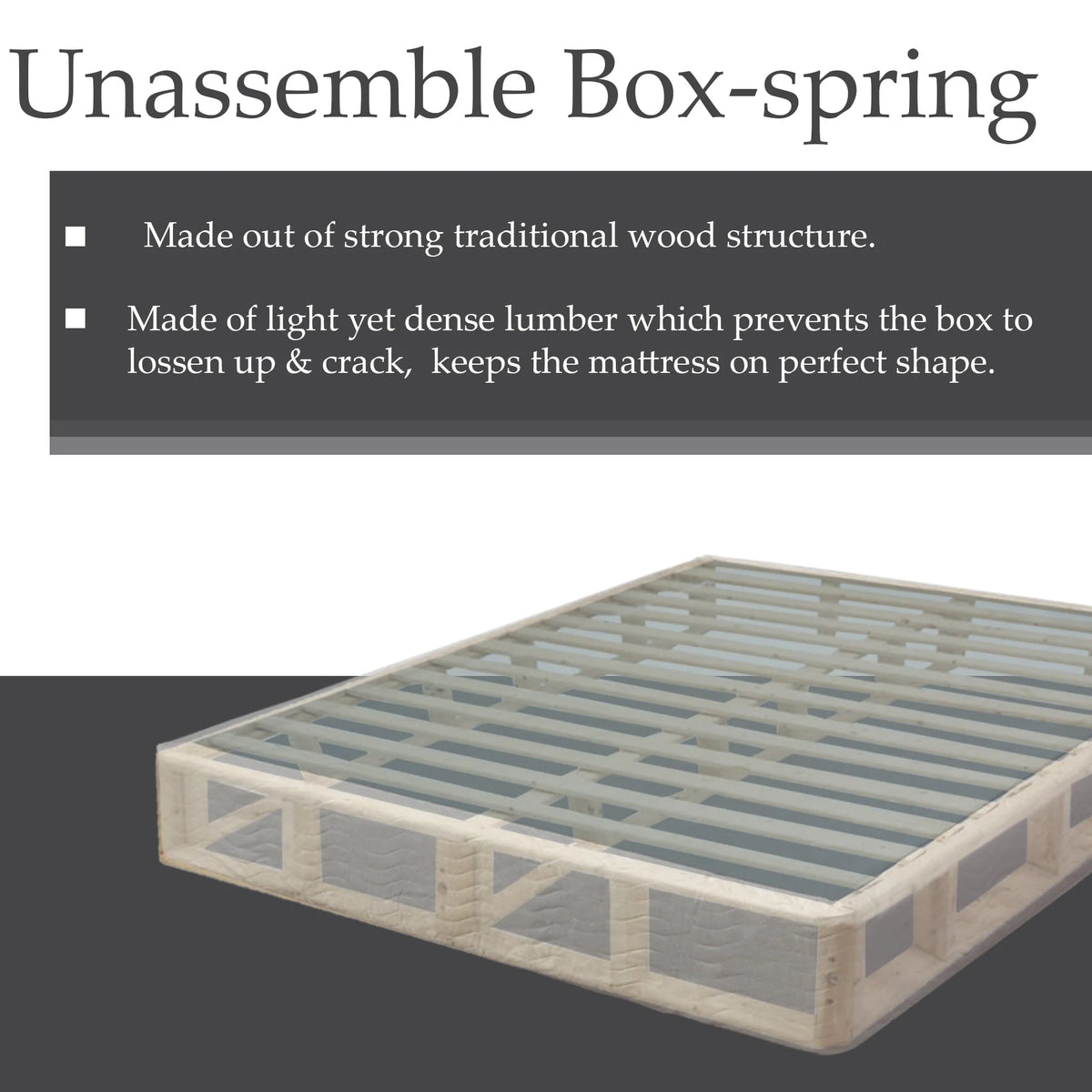 5-inch Sturdy Wood Box Spring Queen Q3968