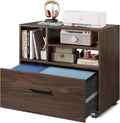 Wood 1 Drawer File Cabinet with Storage Shelves S769