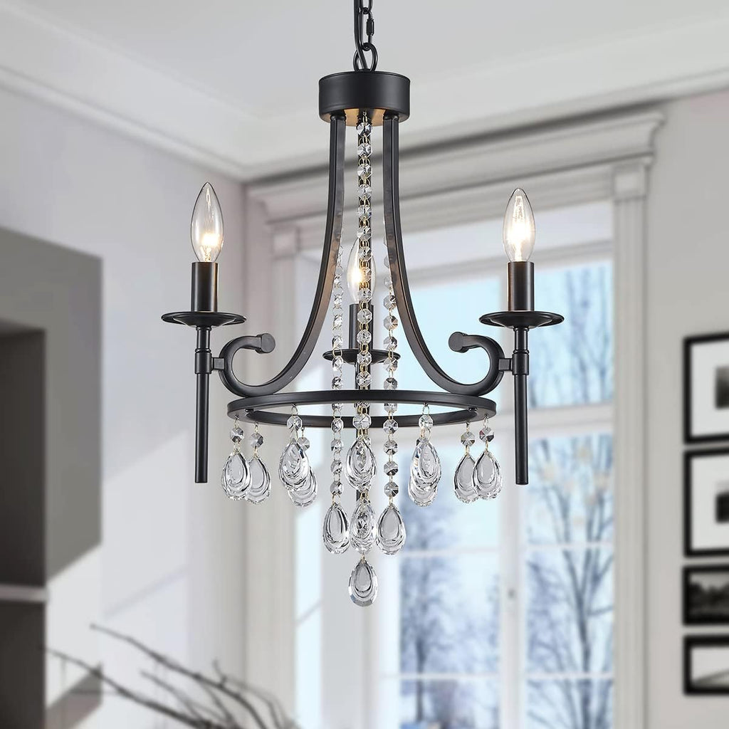 6-Light Wagon Wheel Candle Chandelier Black N568285