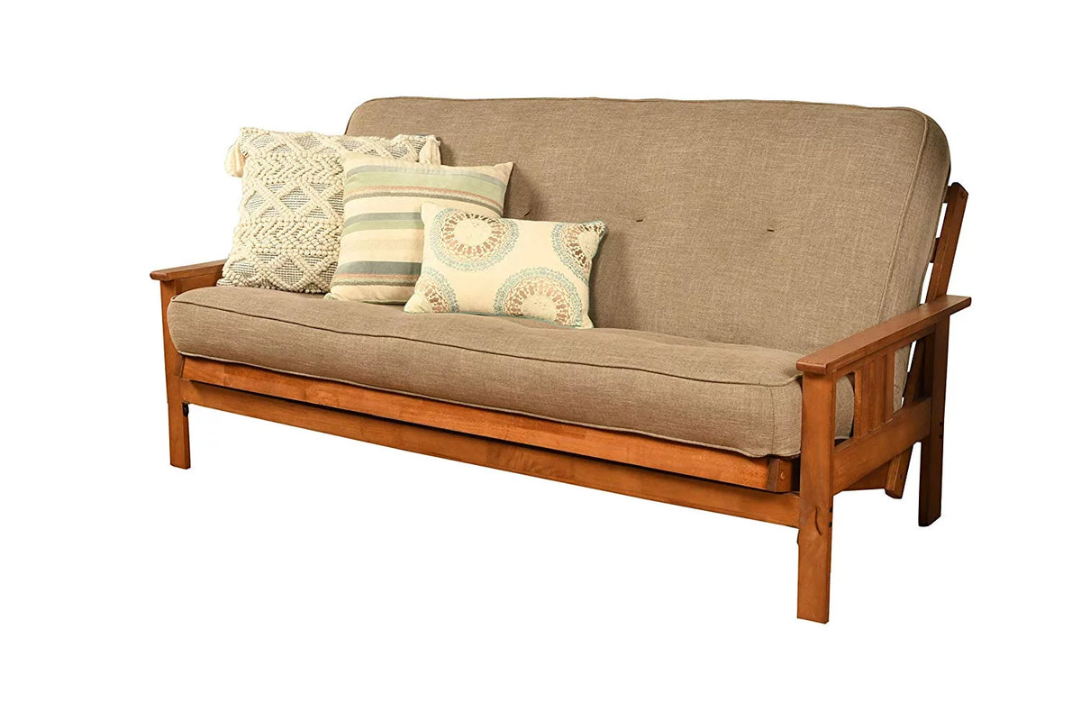 Full Futon with Fabric Mattress in Gray Stone U720410
