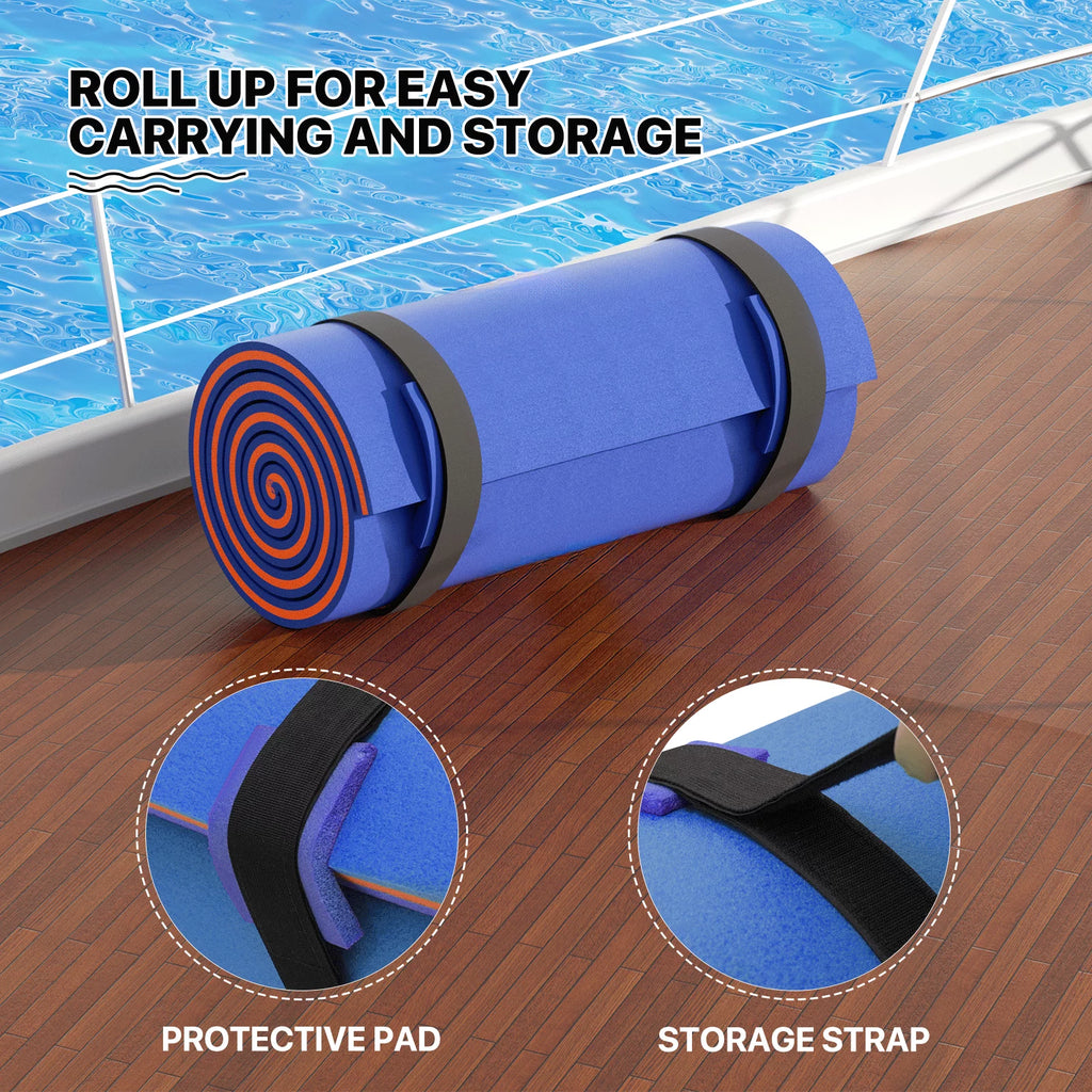 Blue 9x6FT Tear-Resistant XPE Foam Floating Water Mat U405