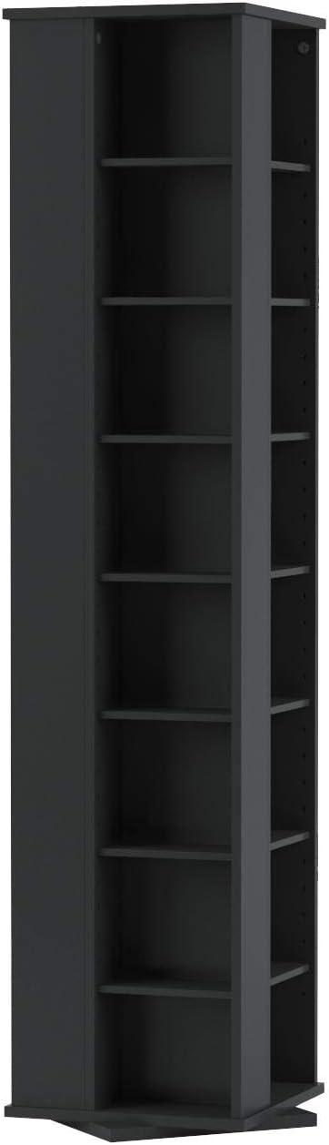 Black Spinning Tower Storage Cabinet W65392