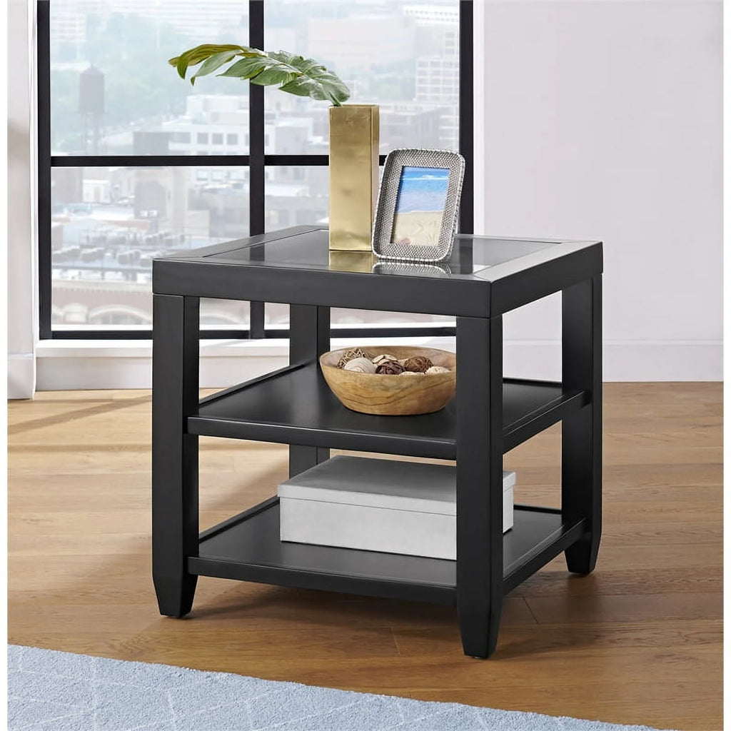 3 Piece Coffee Table and 2 End Tables in Black Y464