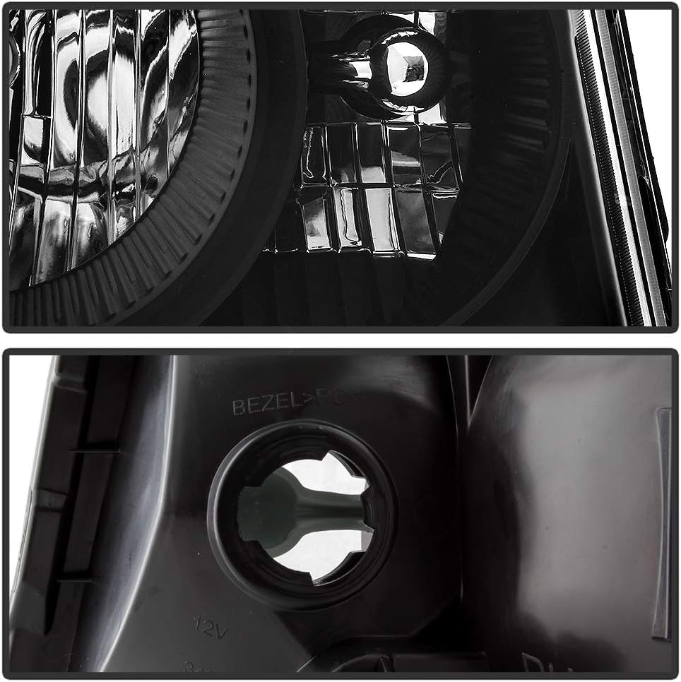 Black Housing Headlights Set Driver & Passenger A9873