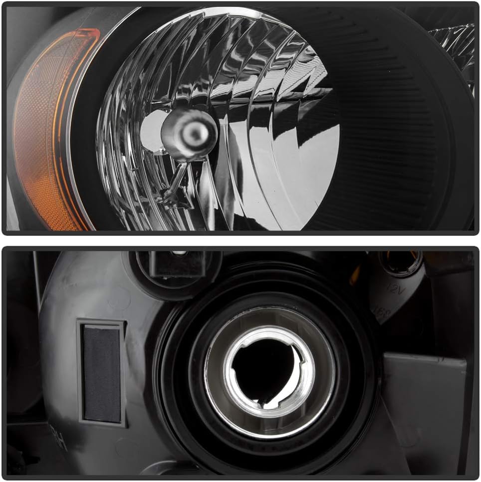 Black Housing Headlights Set Driver & Passenger A9873