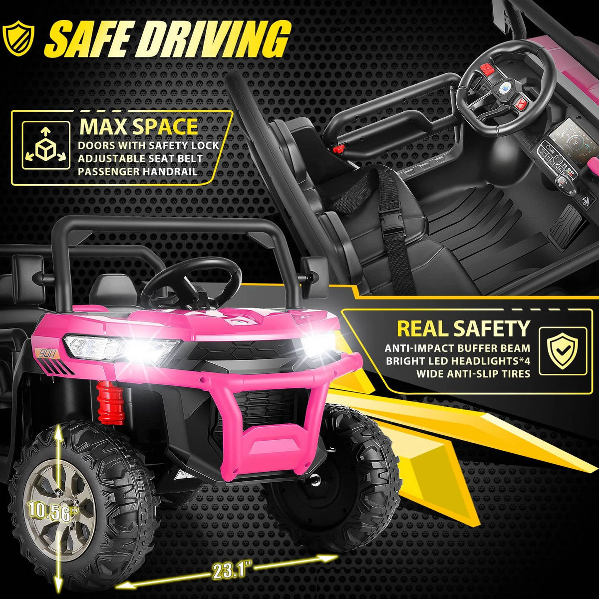 24 V 4WD 2 Seater 6-Wheel Ride on Dump Truck Car with Remote Control Y6146