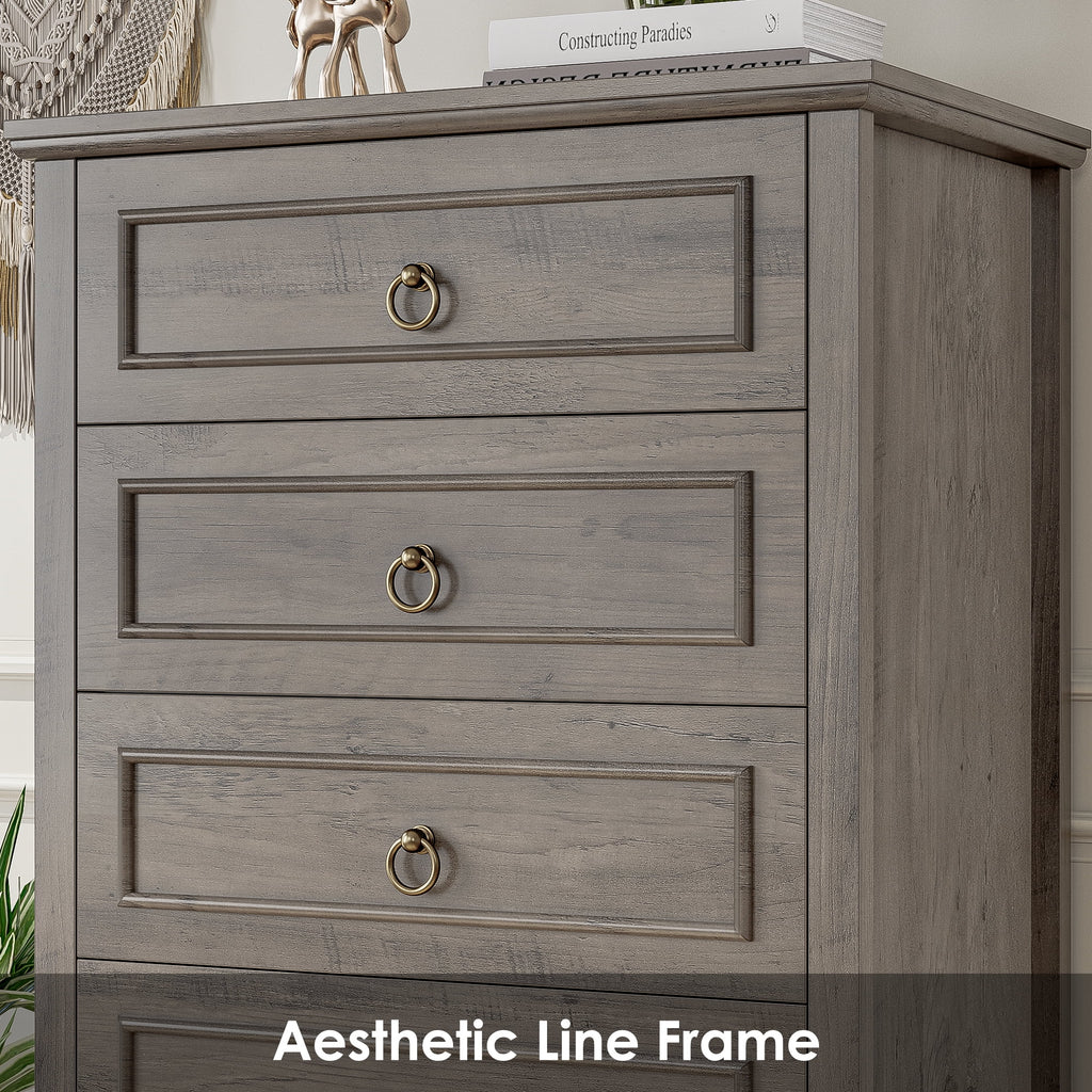 White 6 Drawer Wood Dresser L4256