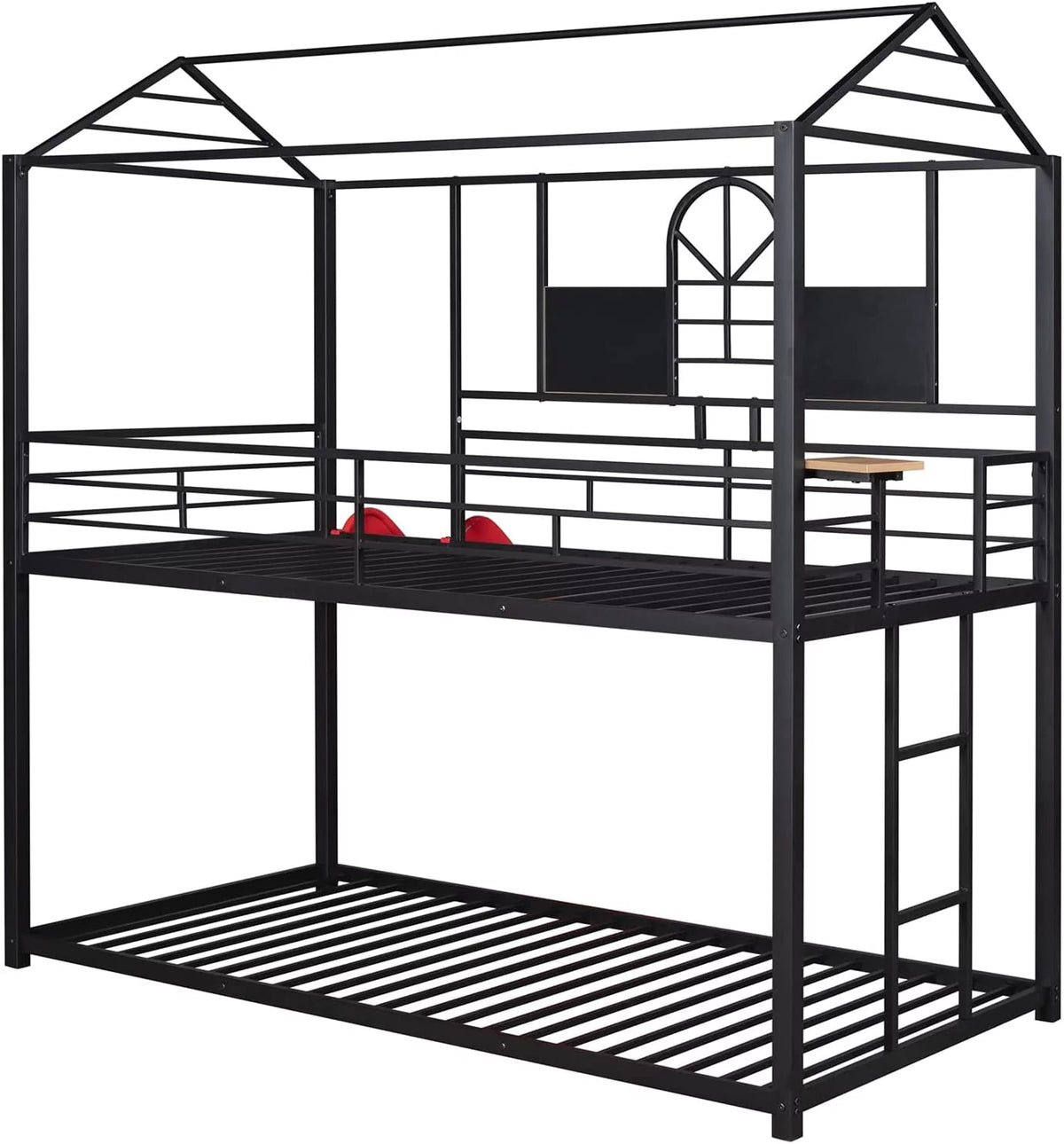Twin Over Twin Metal Bunk Bed with Slide A136