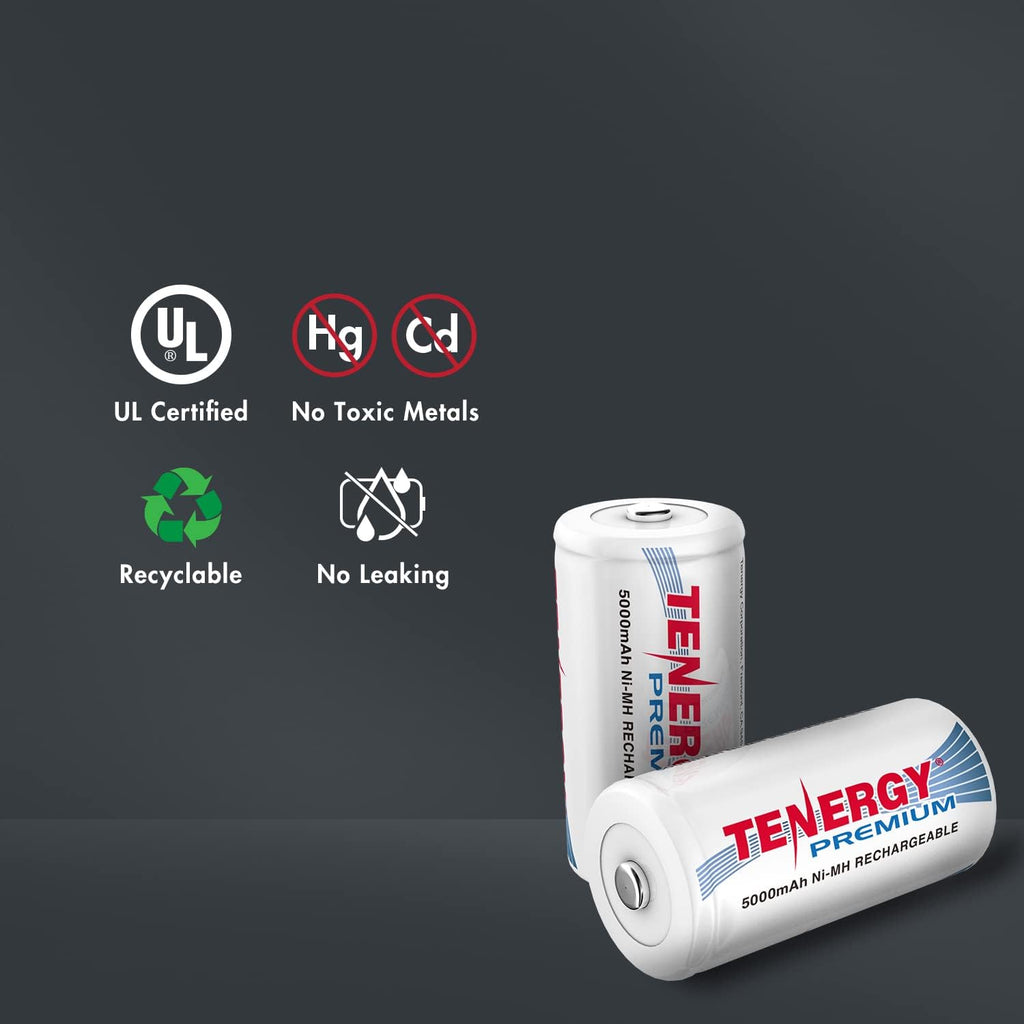 Rechargeable C Batteries 5000mAh NiMH 48 Pack H75490