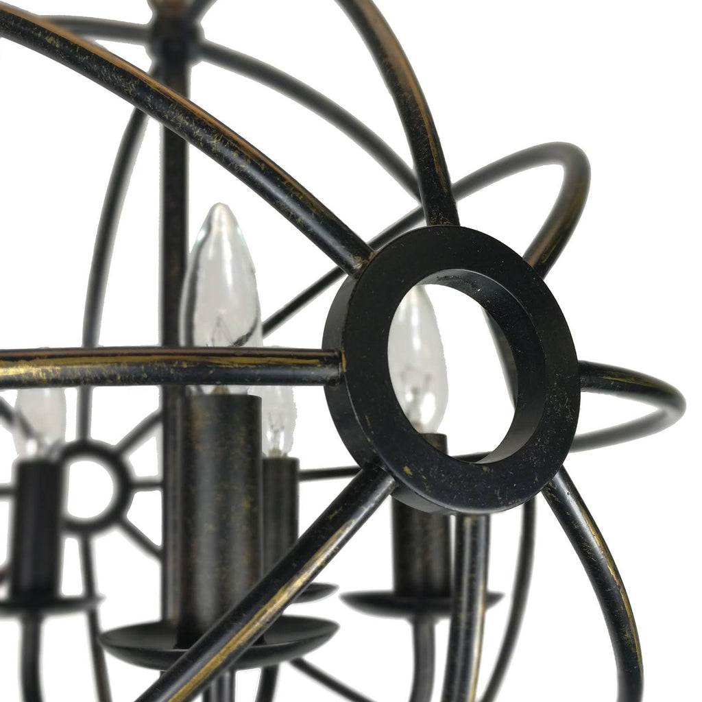 5-Light Antique Bronze Globe Cage Chandelier X816940