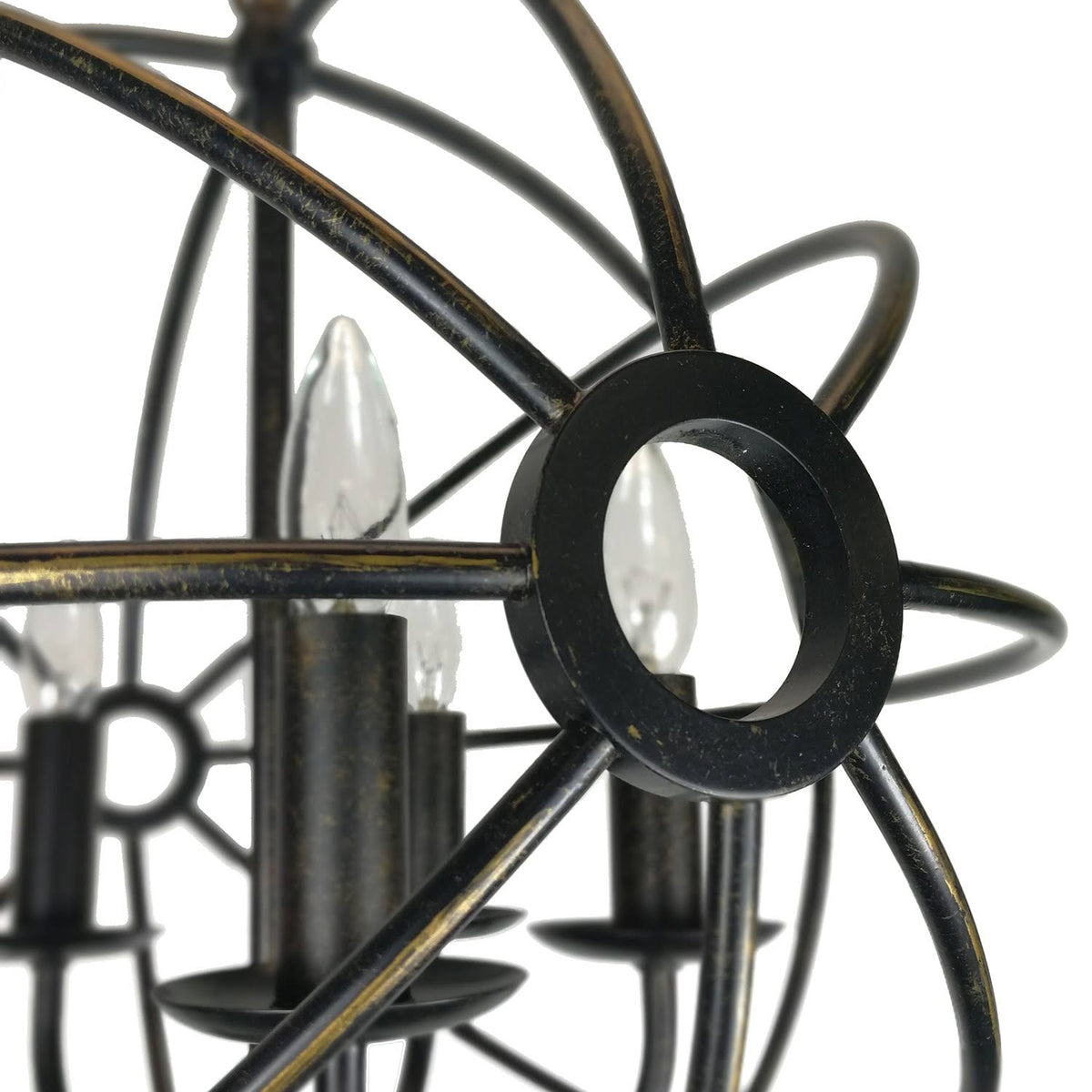 5-Light Antique Bronze Globe Cage Chandelier X816940