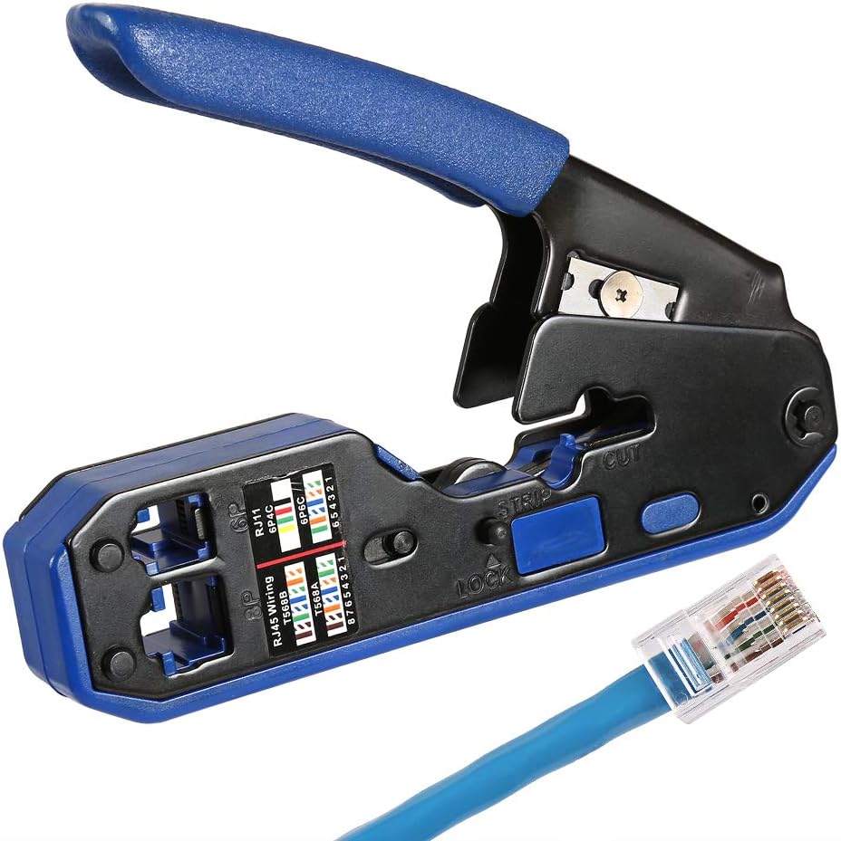 RJ45 Crimp Tool Kit with 50PCS CAT5e CAT6 Connectors Q534