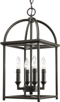 Antique Bronze Four-Light Cage Entry Light T715