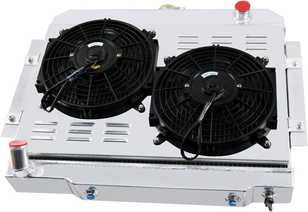 3 Row Aluminum Radiator with Shroud and 2x12'' Fan P4289