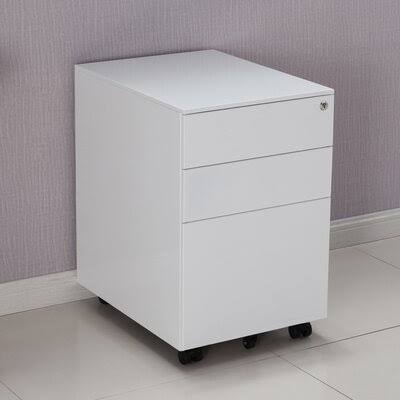 Black File Cabinet with Wheels E424