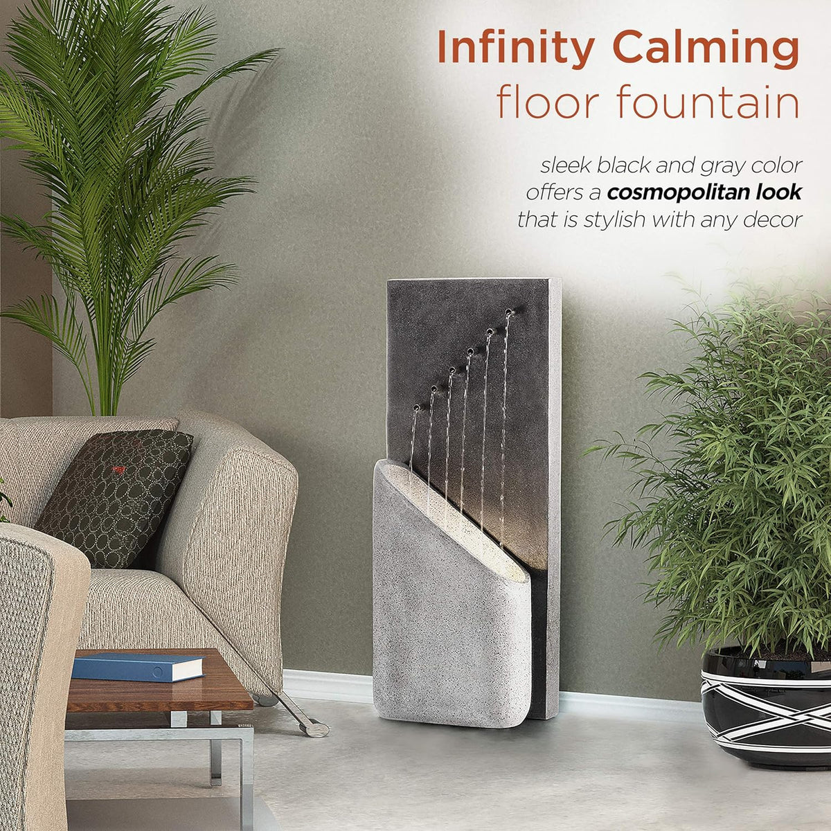 Gray Outdoor Water Fountain W2087