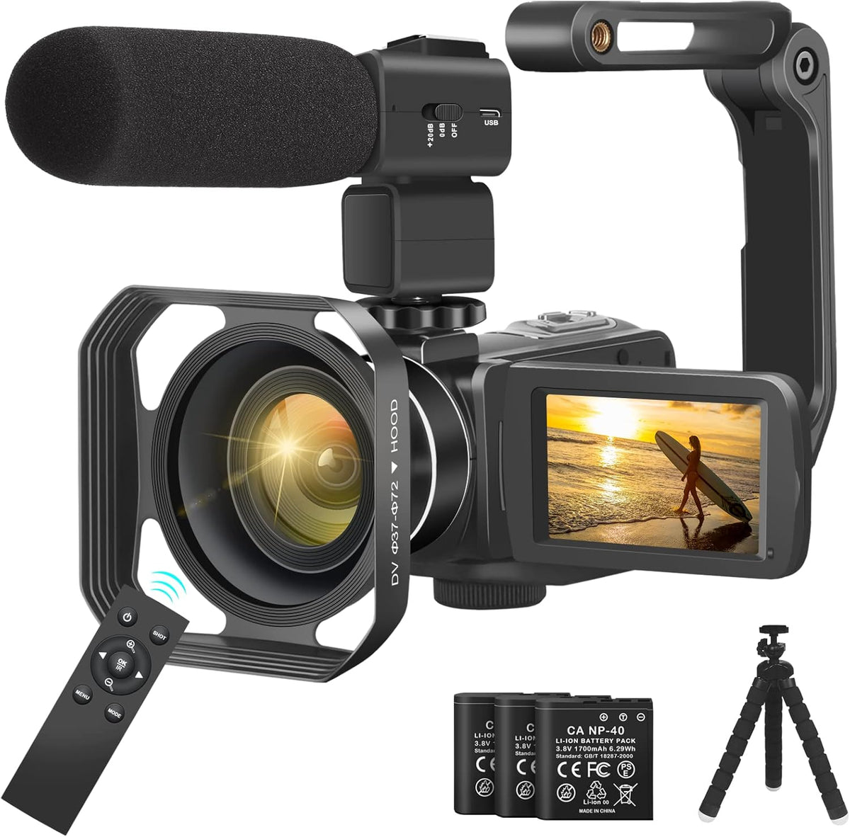 4K 56MP Camcorder with External Mic K58227