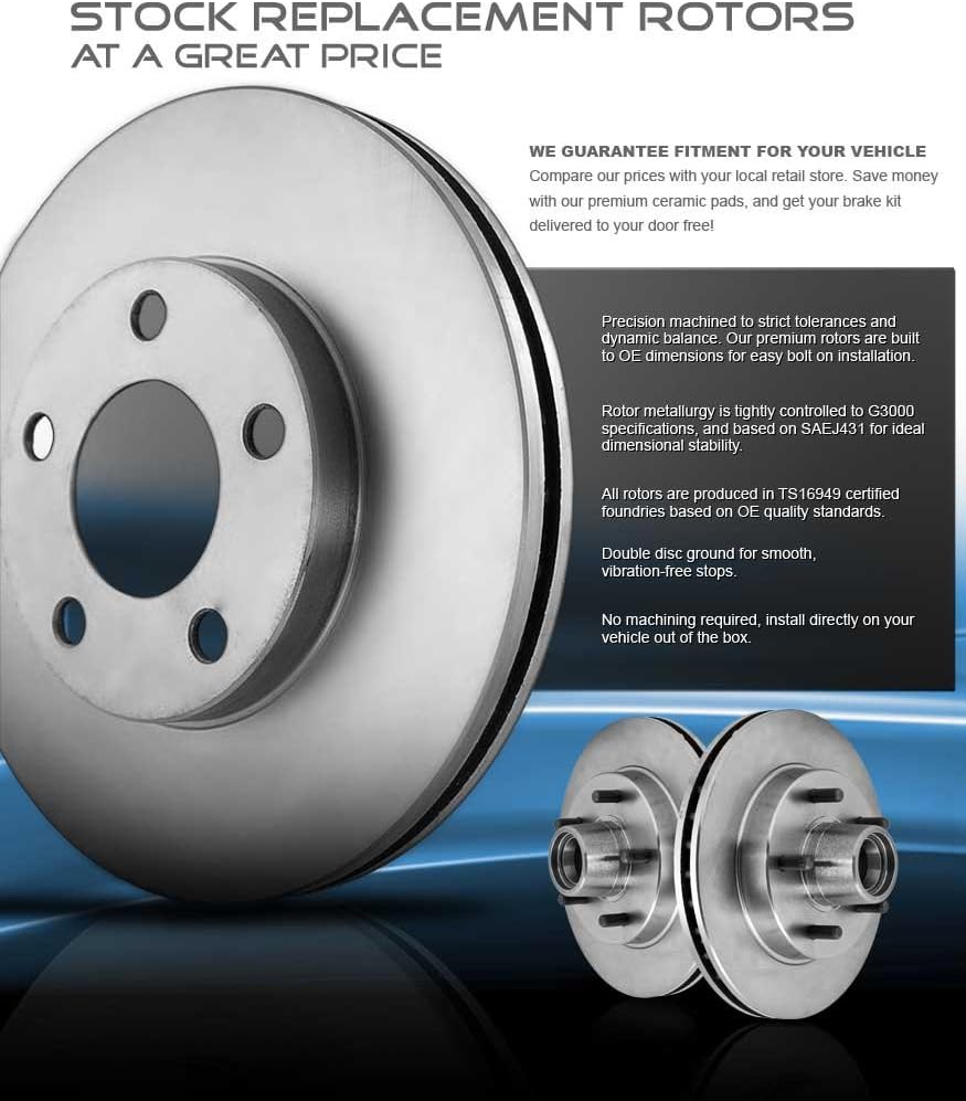 345 mm 6 Lug Brake Disc Rotors + Metallic Brake Pads X842