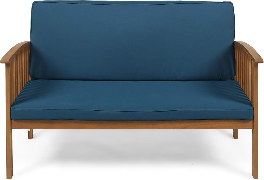 Brown Patina Acacia Wood Outdoor Loveseat U3411