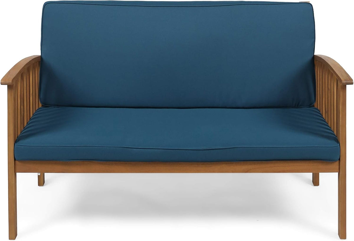 Brown Patina Acacia Wood Outdoor Loveseat U3411