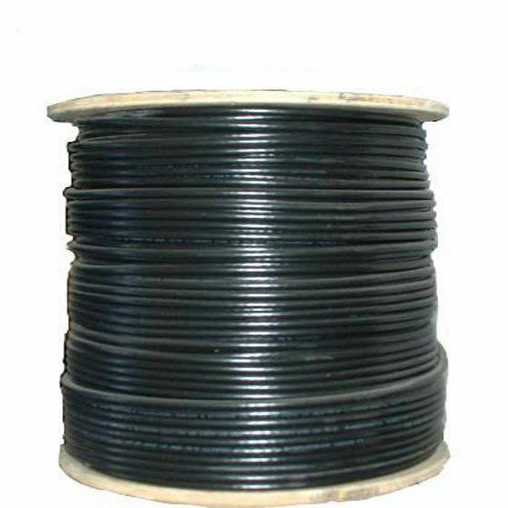 RG6 Quad-Shield 3Ghz Coax Coaxial Cable Black 1000ft P928