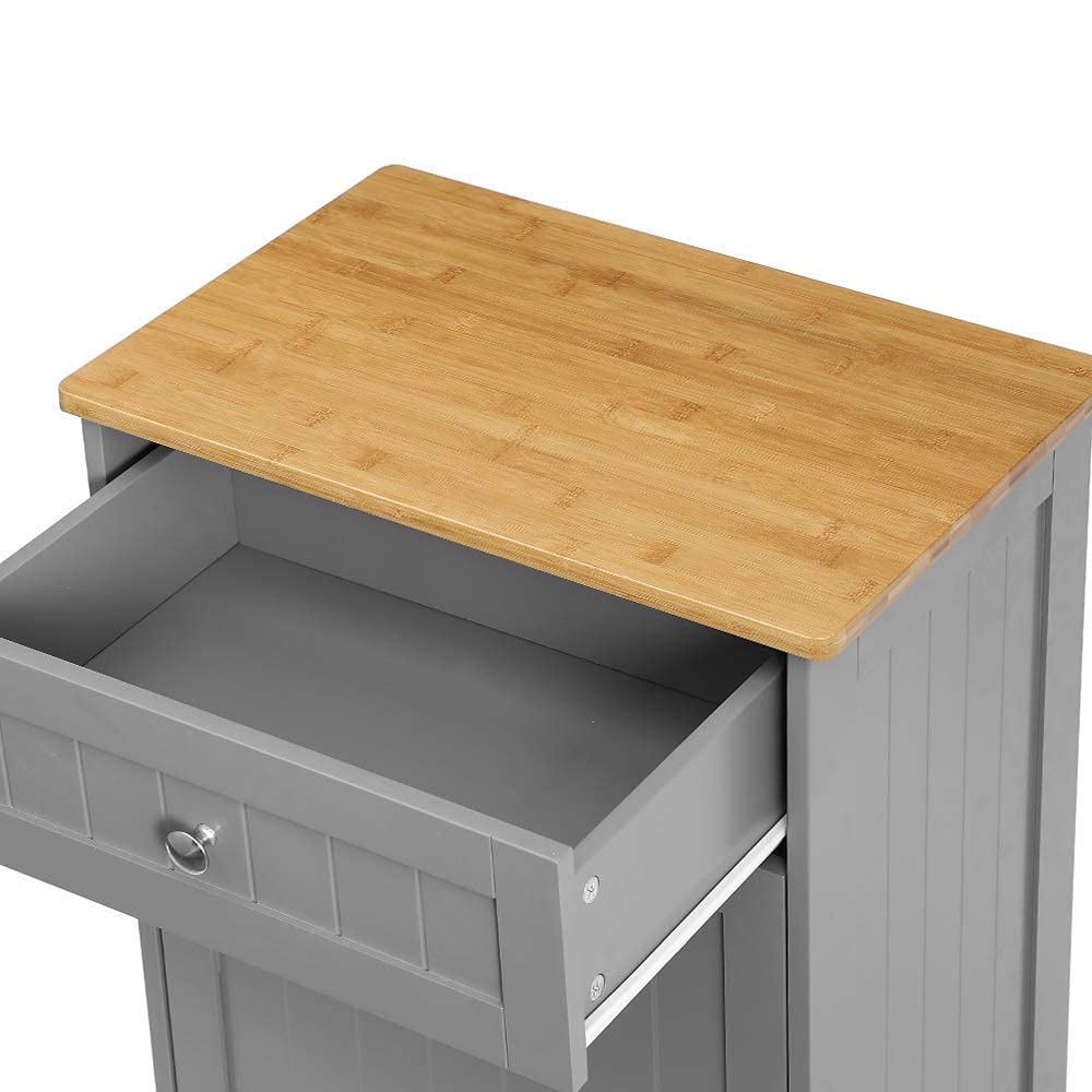 Grey Wooden Tilt Out Trash Cabinet with Cutting Board F43743