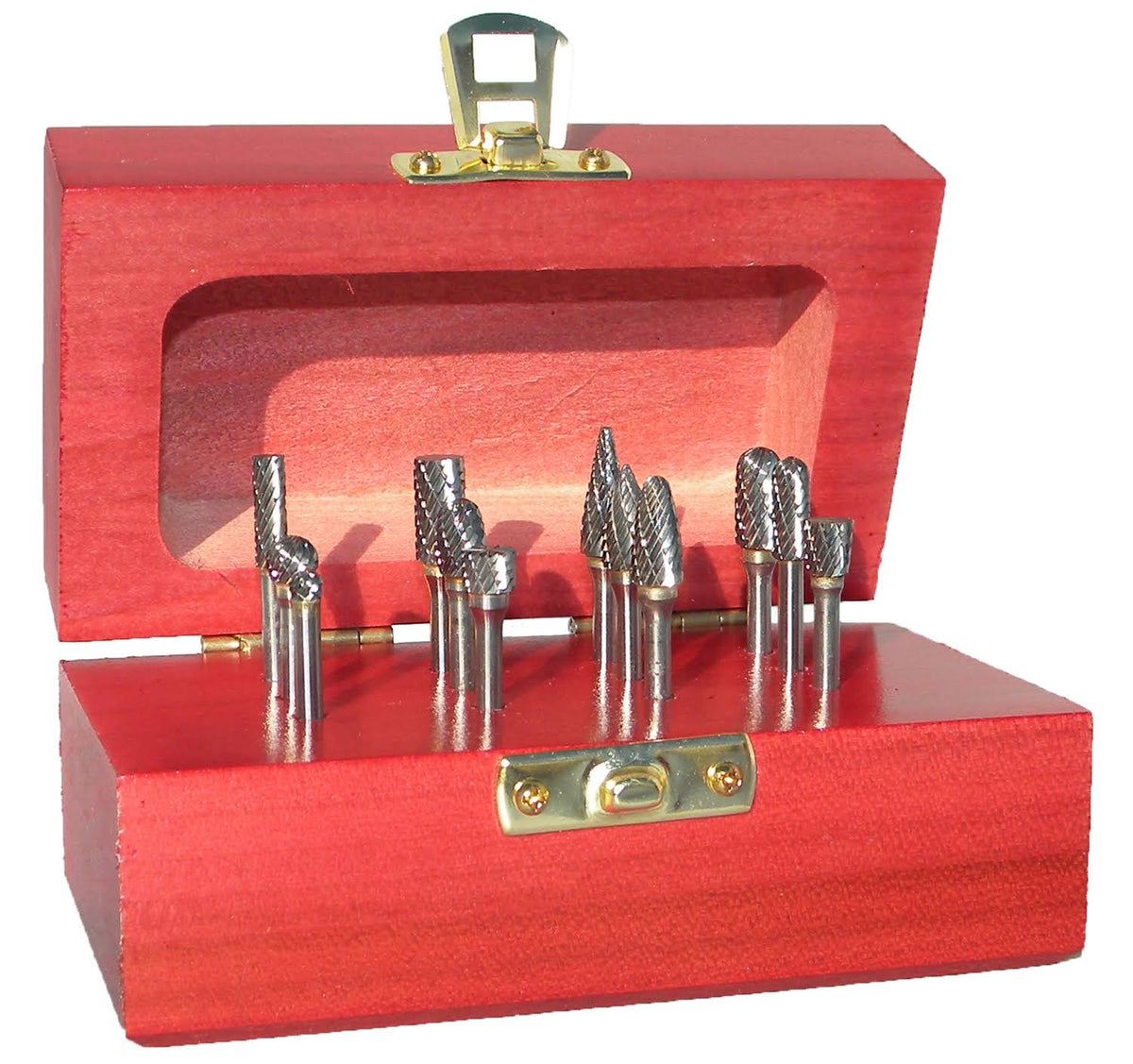 Carbide Bur Set Single Cut 1/4 in Shank 8 Pieces C4833