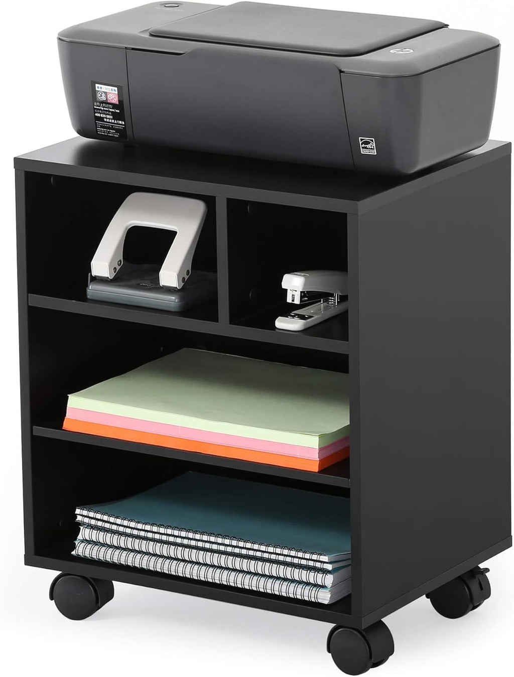 Black Adjustable Printer Stand Cart with Wheels R606232