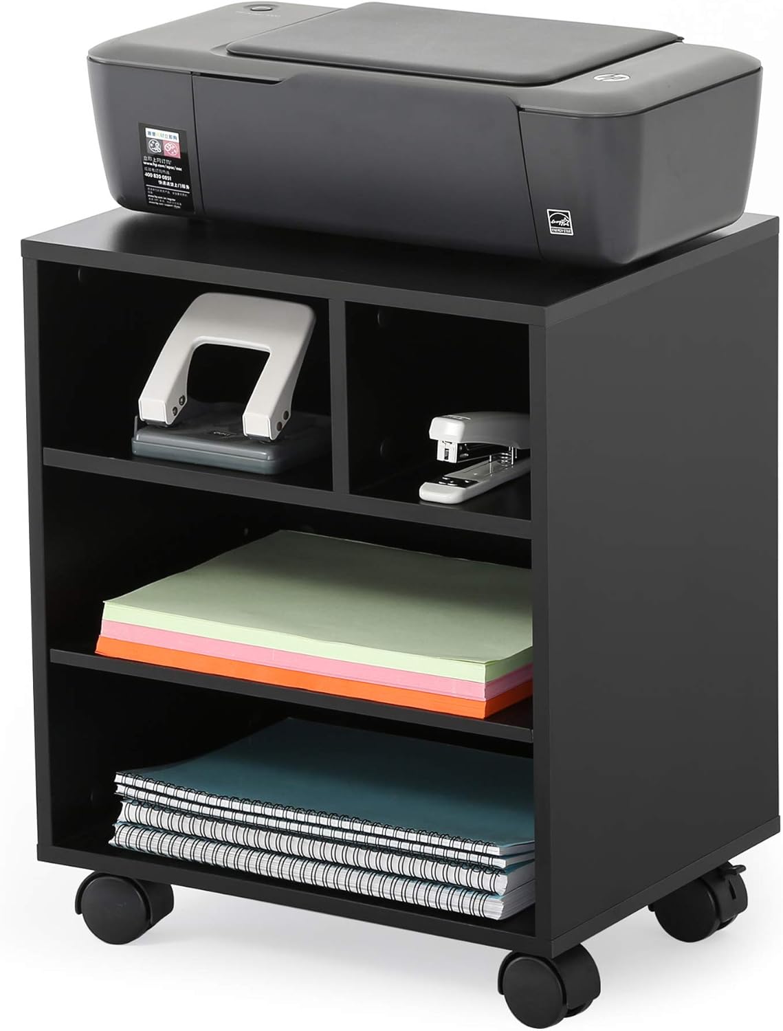 Black Adjustable Printer Stand Cart with Wheels R606232