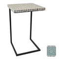 Wood Side Table with Capiz in Gray Y7640
