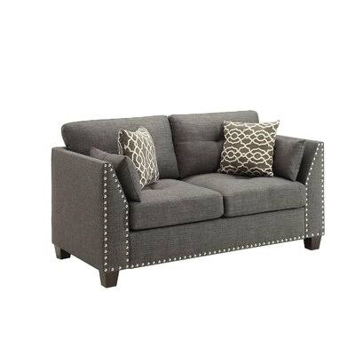 59x22 Linen Square Arm Loveseat U912701