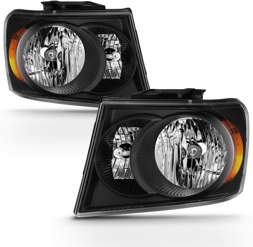 Black Housing Headlights Set Driver & Passenger A9873