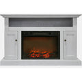 White Mantel with Electronic Fireplace Insert G93519