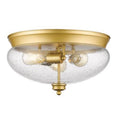 3-Light Glass Shade Flush Mount D9678
