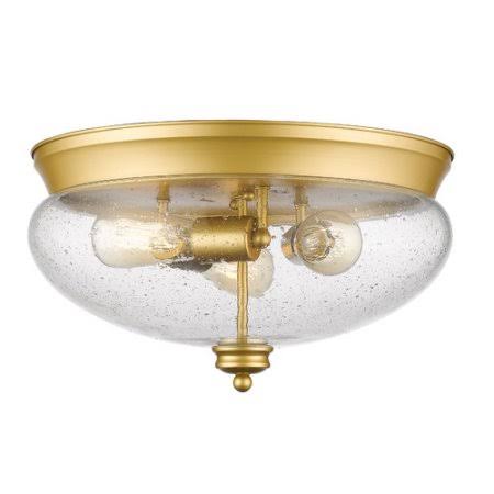 3-Light Glass Shade Flush Mount D9678