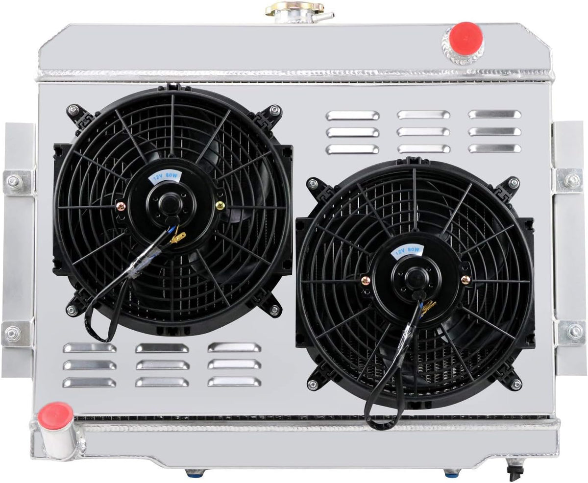 3 Row Aluminum Radiator with Shroud and 2x12'' Fan P4289