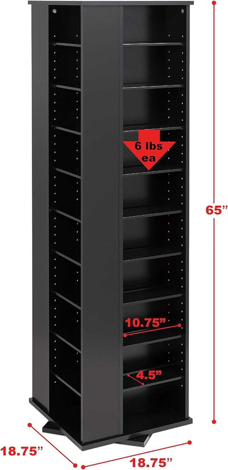 Black Spinning Tower Storage Cabinet W65392