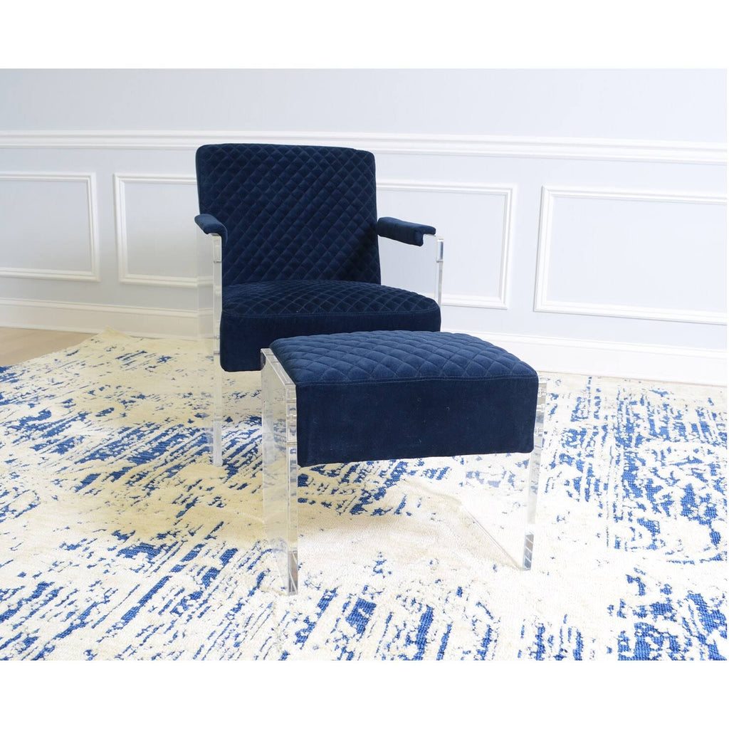 Navy Acrylic Velvet Accent Chair Q6645